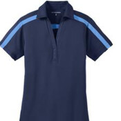 Port Authority Ladies Silk Touch Performance Colorblock Stripe Polo