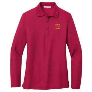 Port Authority Ladies Silk Touch Long Sleeve Polo Thumbnail