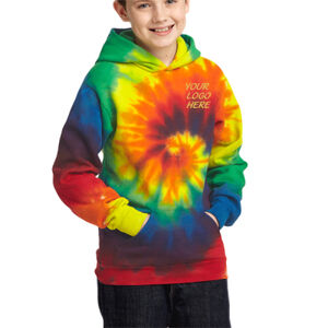 Port & Co. Youth Tie Dye Pullover Hooded Sweatshirt Thumbnail